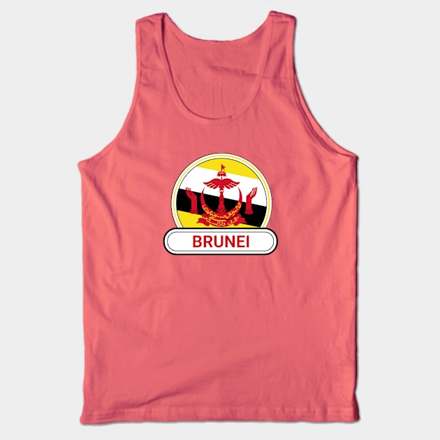 Brunei Country Badge - Brunei Flag Tank Top by Yesteeyear